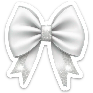 A white bow with sparkles  sticker