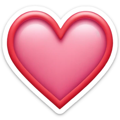 pink heart with a red outline sticker