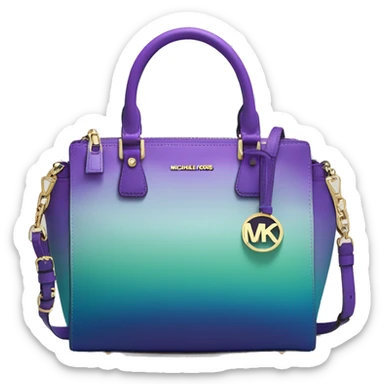 Realistic purple blue green ombre Michael kors satchel purse.  sticker