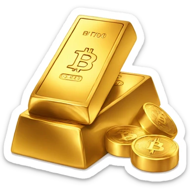 gold bar bitcoin sticker