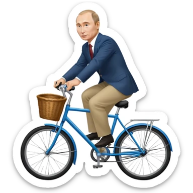 Vladimir Putin riding a bicycle sticker