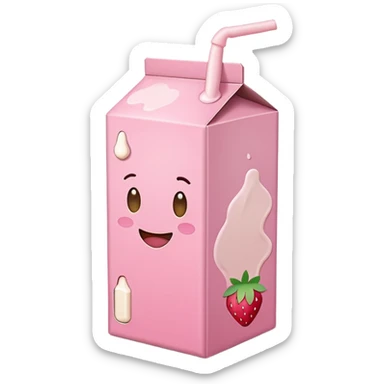strawberry milk box sticker