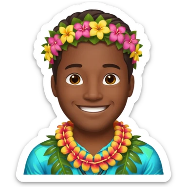 hawaian man sticker