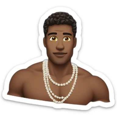 Posh-muscle-boy-pearl-necklace-bathtub sticker