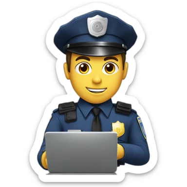 policemen-playing-computer sticker