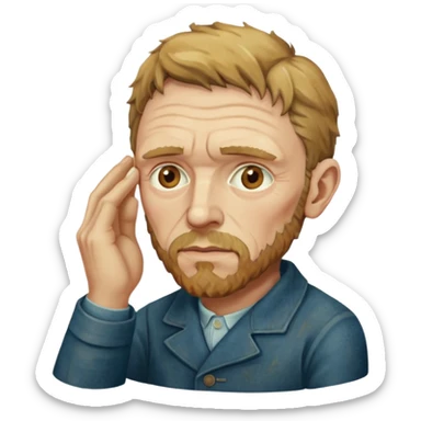 vincent van gogh holding his ear sticker