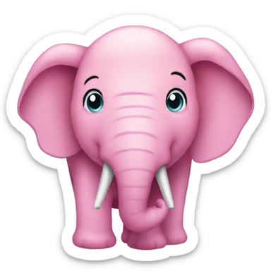 a pink elephant  sticker