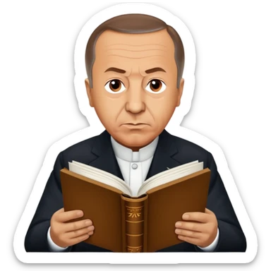 Recep Tayyip Erdoğan reading a book named "ZAM LİSTESİ" sticker