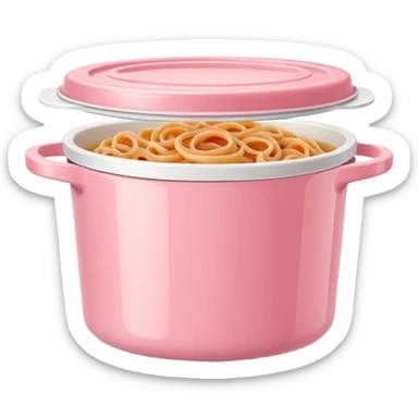 pastel pink food container with bolognese pasta inside sticker