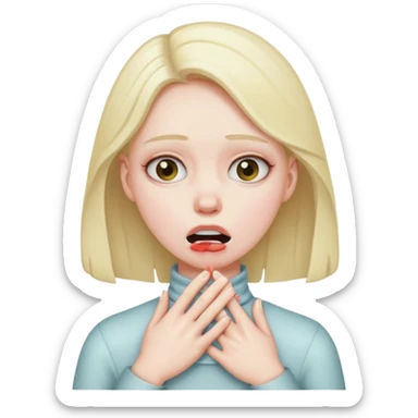 Girl pretending to choke herself  sticker