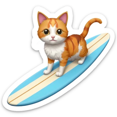 Cat on a surfboard  sticker
