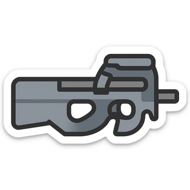 grey P90 weapon sticker