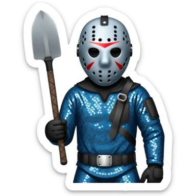 Jason Voorhees with slate sequin outfit  sticker