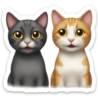 two cats with tricky faces sticker
