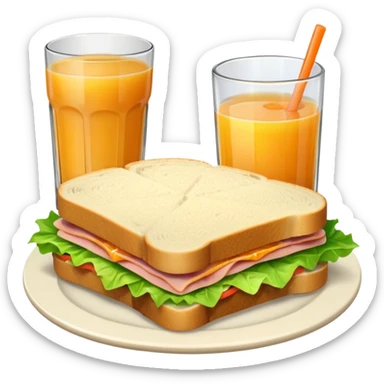 sandwiche and juice sticker