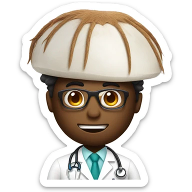 coconut dressed as a medical doctor sticker