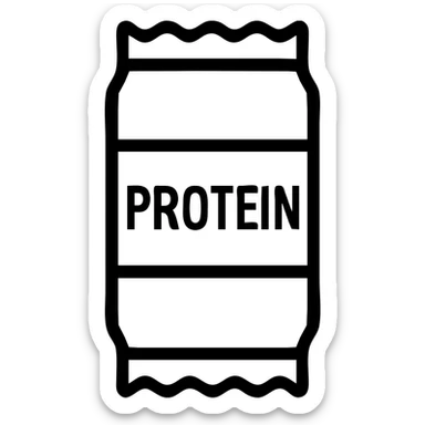 minimal icon of a protein bar with simple wrapper and clean lines sticker