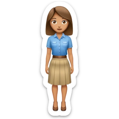 Full body woman wearing skirt at work sticker