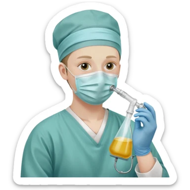 A victorian surgeon using chloroform as an anaesthetic on a patient during an operation sticker