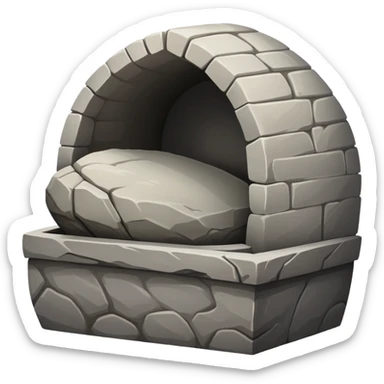 Empty tomb with stone rolled away sticker