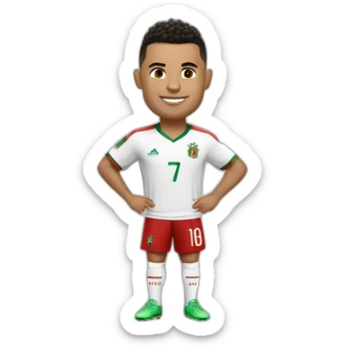 ronaldo avec le maillot du portugale sticker