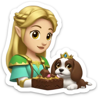 Princess Zelda with chocolate puppie sticker