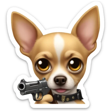 chihuahua with gun sticker