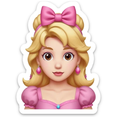Princess peach with a ribbon on her hair sticker