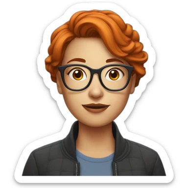 readhead girl with glasses and redbull sticker