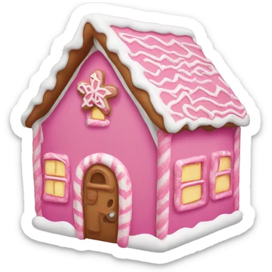 Pink gingerbread house sticker