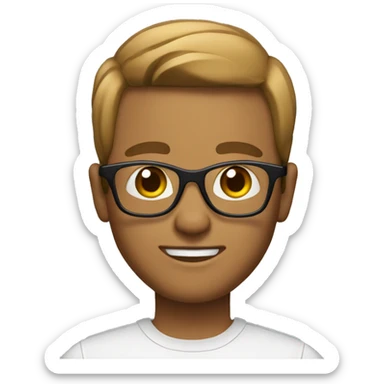 Light brown make with slickback hair and glasses  sticker