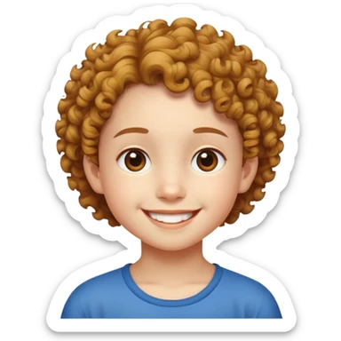 "- Nam
- 10 tuổi
- Da trắng
- Tóc ngắn, xoăn xù
- Cười tươi
" sticker