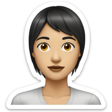 woman-with-black-hair-and-straight-fringe sticker