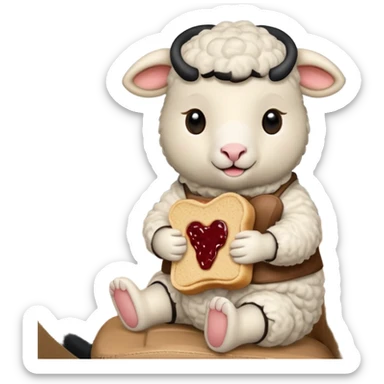 cute baby sheep eating peanut butter and jelly driving in a bmw xi  sticker