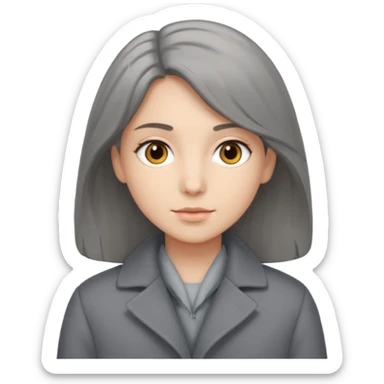 Malinous croisé, copuleur grise, yeux gris et poils mi long sticker