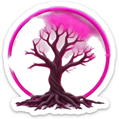neon pink energetic tree of life sticker