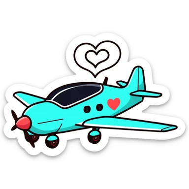 Heart plane sticker