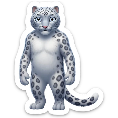 Scared snow leopard sticker