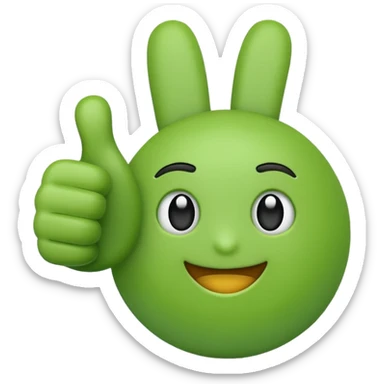 Thumbs up emoji with green color sticker