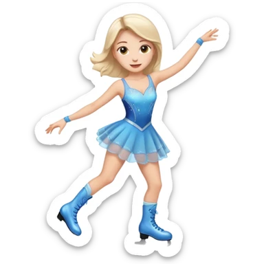 buz pıstının ustunde kayan,yarısma ıcın elbıse gıymıs ve artıstık hareketler yapan kadın emojısı  sticker