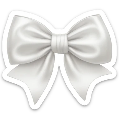 white satin bow sticker