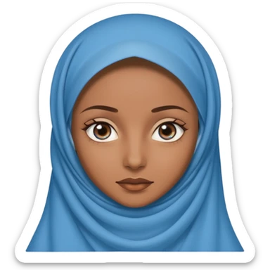 Quiero una mujer de ojos azules con velo del islam sticker