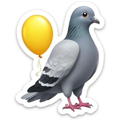 Pigeon with a balloon￼ sticker