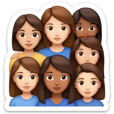 Friends with brunette hair sticker