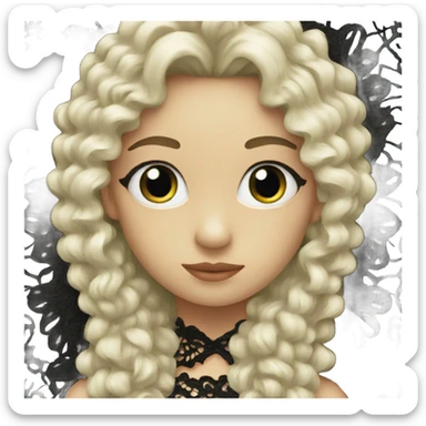 Black lace heart sticker