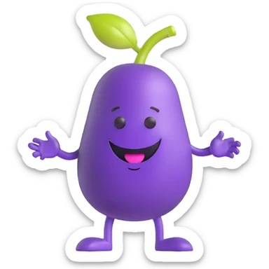 purple grape koolaid man character sticker
