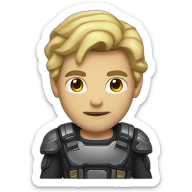 Doom guy blonde with no facial hair sticker