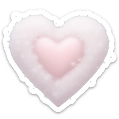 frozen pale pink heart with snow sticker