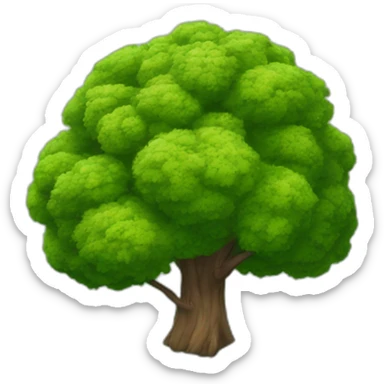 Tree as seen from the sky, looked down from the top, simplified and photorrealistic sticker