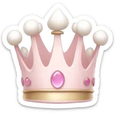 White and pastel pink crown sticker